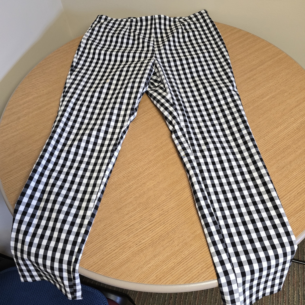a new day Black and White Gingham Cropped Pants